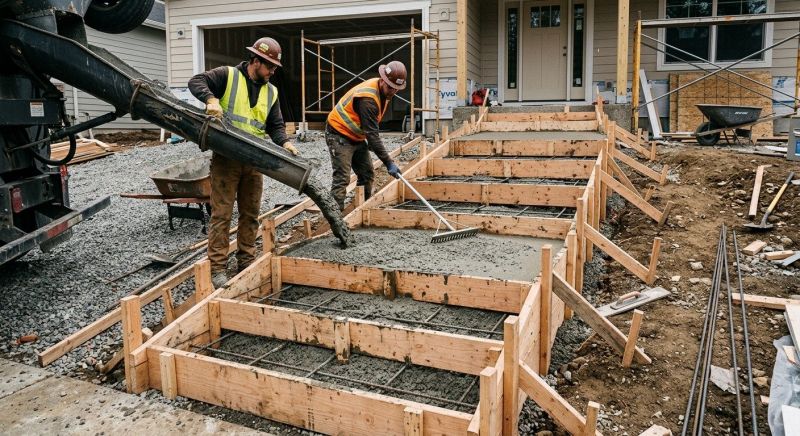 Poured Steps Installation in Hamilton, OH